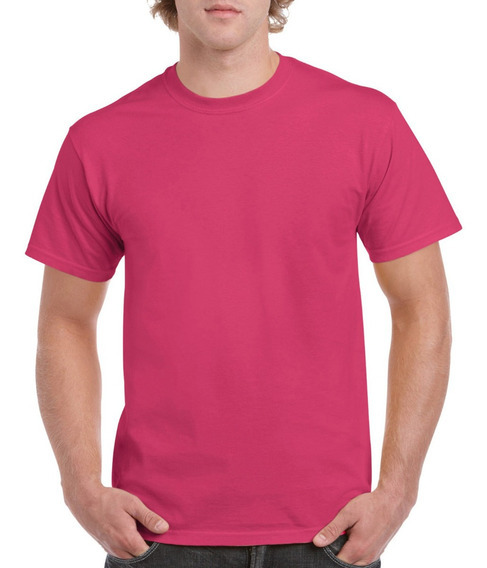 Playera Caballero Cuello Redondo Magenta 