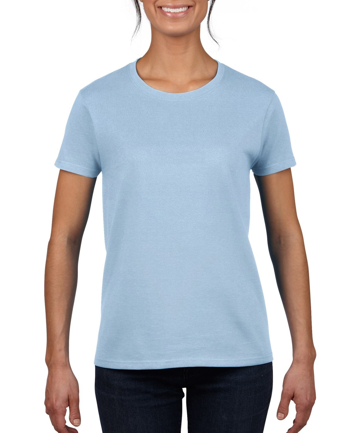 Playera Dama Cuello Redondo Azul Cielo