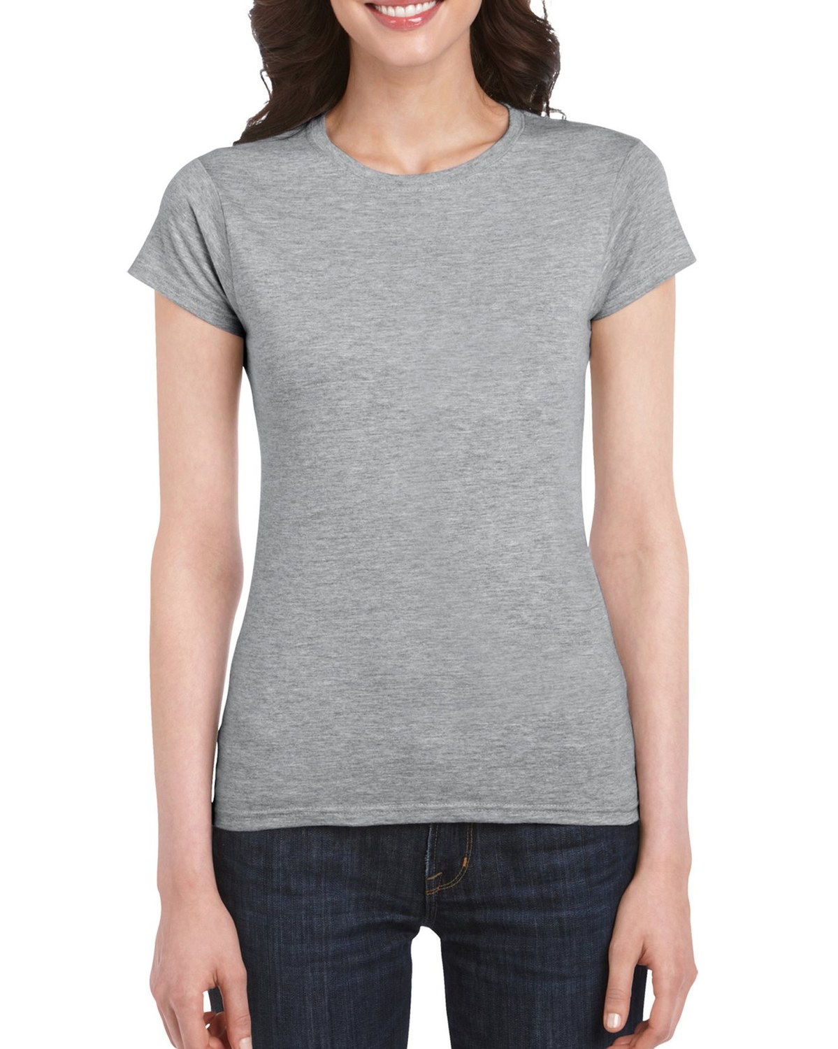 Playera Dama Cuello Redondo Gris Jaspe