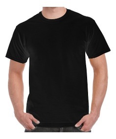 Playera Caballero Cuello Redondo Negra  